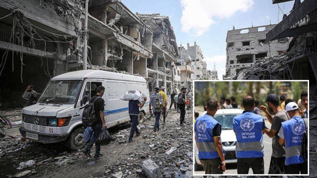 Katil İsrail, yardım girişlerine izin vermediği Gazze'de yardım merkezini vurdu.