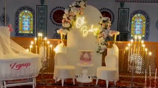 Kocaeli'de skandal görüntüler: Camiyi 'baby shower' etkinliği için kullandılar