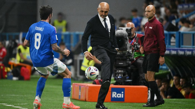 Le sélectionneur de l'Italie, Luciano Spalletti, lors du match de qualifications pour la Coupe du monde 2026 (zone Europe, groupe I) entre l'Italie et la Moldavie, au Mapei Stadium de Reggio Emilia, le 9 juin 2025.