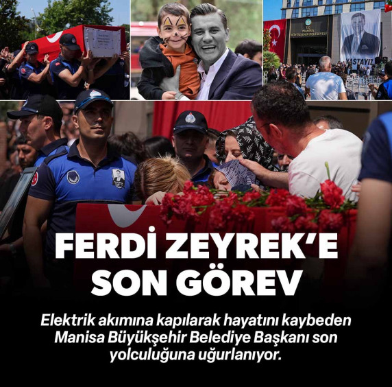 Ferdi Zeyrek için ilk tören belediye binası önünde