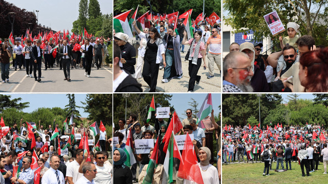 YTÜ Davutpaşa Kampüsü’ndeki yürüyüşte, İsrail’in Gazze’ye yönelik saldırıları protesto edilirken, Filistin halkına yönelik dayanışma mesajları öne çıktı.