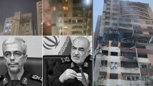 İsrail'in Tahran'ın kuzeyinde yer alan Kamraniye semtinde de sivil bir binayı hedef aldığına dair görüntüler ülke medyasında yer aldı.