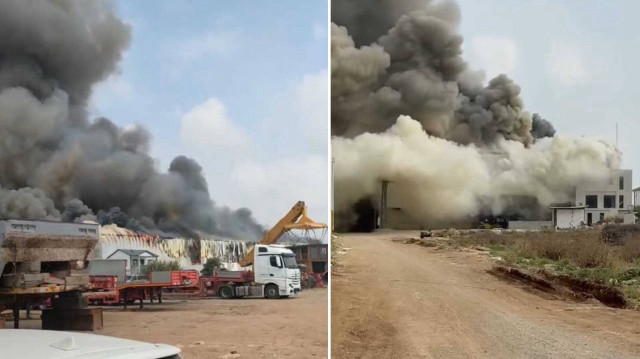 Yangın, ekiplerce kontrol altına alınmaya çalışılıyor.