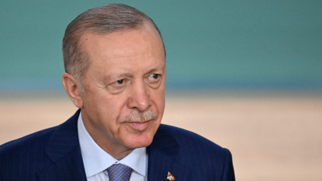 Le président turc Recep Tayyip Erdogan participe à une photo de famille lors de la Conférence des Nations Unies sur le changement climatique (COP29) à Bakou, le 12 novembre 2024.