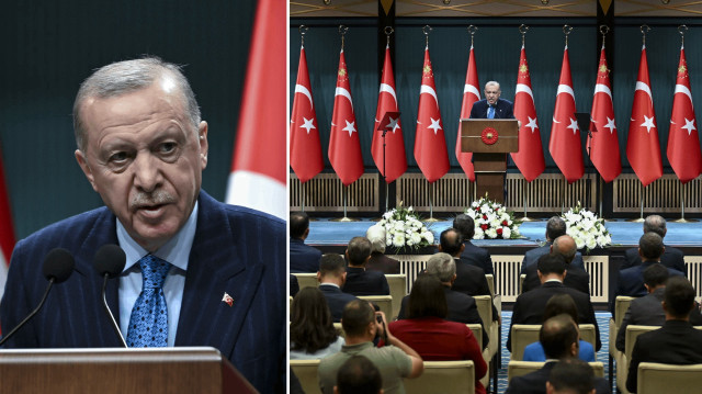 Cumhurbaşkanı Recep Tayyip Erdoğan, Cumhurbaşkanlığı Külliyesi'nde gerçekleştirilen Kabine Toplantısı sonrasında basın mensuplarına açıklamada bulundu.