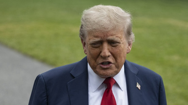 United States President Donald Trump departs from the White House to Calgary, Canada on June 15, 2025, in Washington, DC. President Trump speaks to the press before departure.