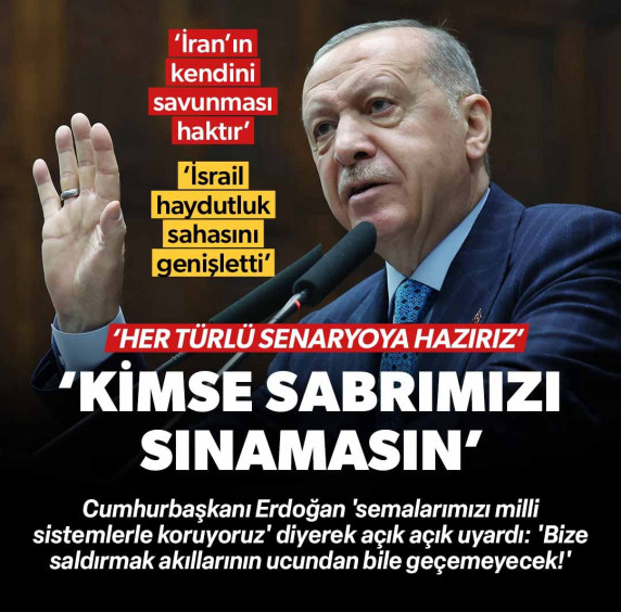 'Kimse sabrımızı zorlamaya yeltenmesin'