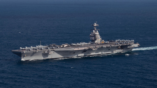 ABD donanmasına ait uçak gemisi USS Gerald R. Ford