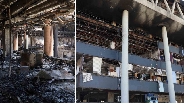 İran Radyo ve Televizyon Kurumu'nda İsrail saldırısının yol açtığı hasar görüntülendi