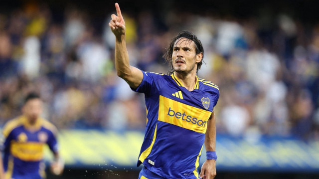 L'attaquant uruguayen de Boca Juniors, Edinson Cavani, au stade La Bombonera à Buenos Aires, le 2 février 2025.