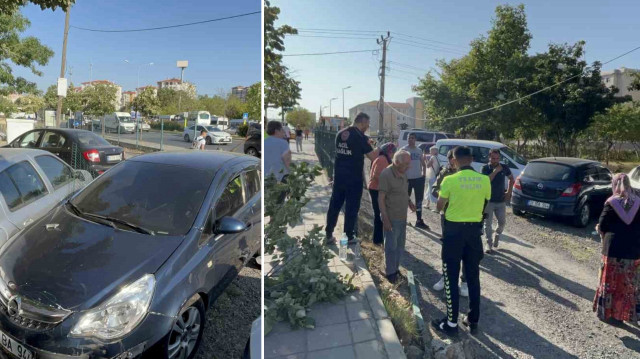 Tekirdağ'da tırın çarptığı otomobil site bahçesine uçtu: 2 yaralı