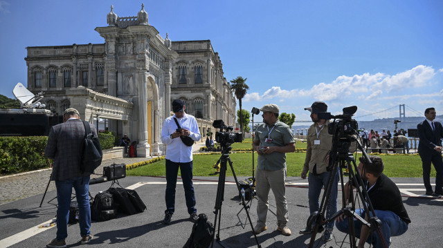 Local and international media show strong interest in the negotiations between Russian and Ukrainian delegations set to take place at Ciragan Palace in Istanbul, Turkiye on June 02, 2025.(AA)