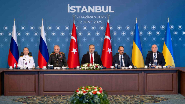 Pourparlers entre l'Ukraine et la Russie sous égide de la Türkiye, au palais de Çırağan à Istanbul, le 2 juin 2025.