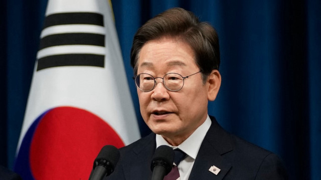 Le président sud-coréen Lee Jae-myung s'exprime lors d'une conférence de presse au bureau présidentiel à Séoul, le 4 juin 2025.