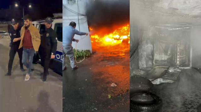 dinilen bilgiye göre sokaktaki bir binanın açık garajına giren Recep Y., içerideki 34 GUV 280 plakalı motosikletin lastiklerini ateşe verdi.