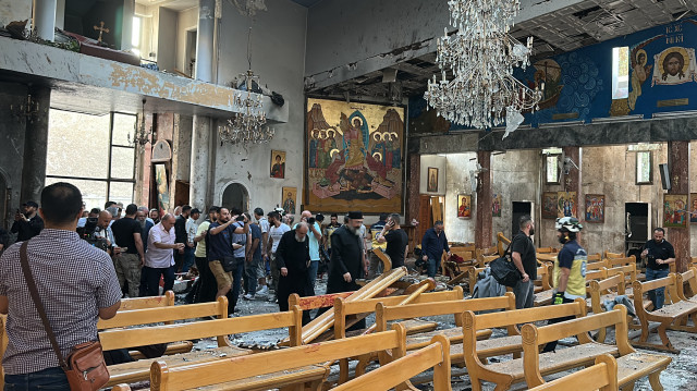 L’église Mar Ilyas, située dans le quartier de Duwayla, à l’est de Damas, le 22 juin 2025.