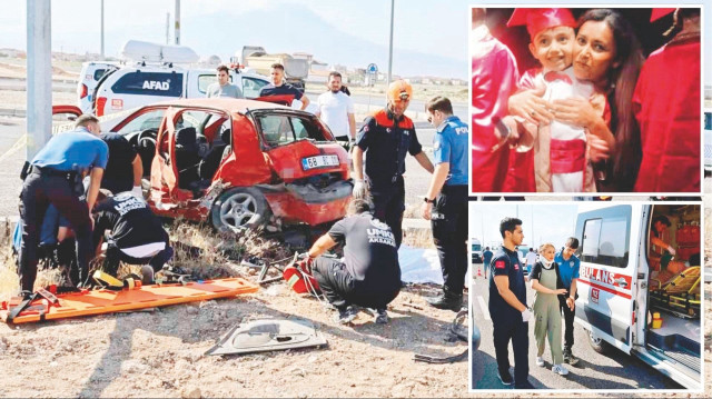 Aksaray’da iki otomobil çarpıştı.