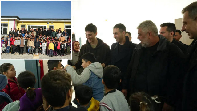 "Siyah Bere" dizisi ekibi Gaziantep'te bir okula kütüphane kurdu.