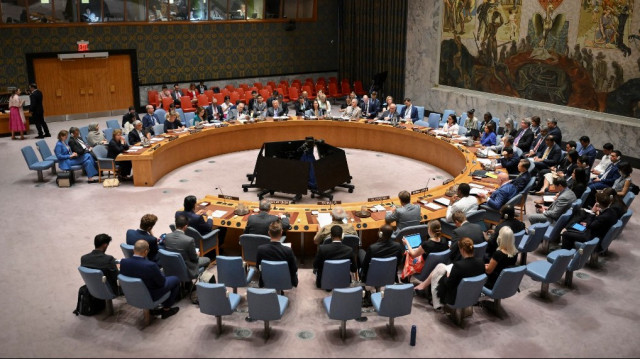 Vue générale d'une réunion du Conseil de sécurité sur le conflit israélo-iranien au siège des Nations Unies le 24 juin 2025 à New York.