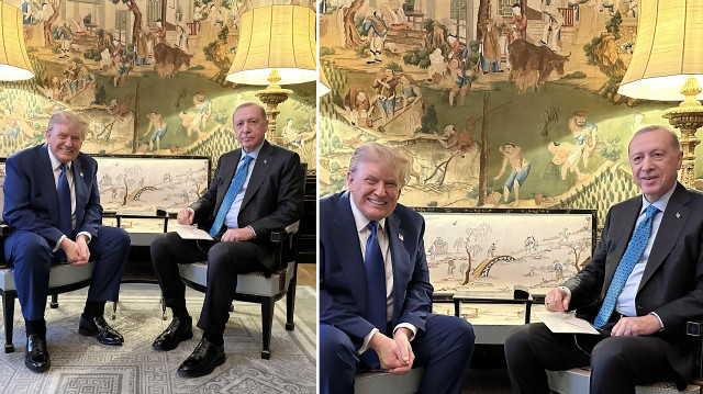 Cumhurbaşkanı Erdoğan ile ABD Başkanı Trump, Lahey'de bir araya geldi.