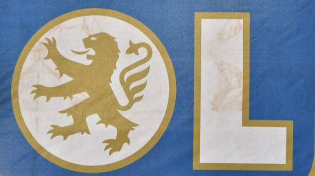 Le drapeau avec le logo de l’Olympique Lyonnais, le 29 octobre 2016.