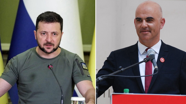 Avrupa Konseyi Genel Sekreteri Alain Berset ve Ukrayna Devlet Başkanı Volodimir Zelenski Avrupa Konseyi'nde bir araya geldi.