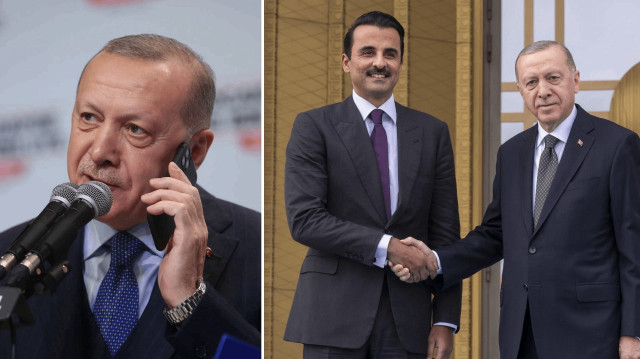 Arşiv - Cumhurbaşkanı Recep Tayyip Erdoğan, Katar Emiri Şeyh Temim bin Hamed Al Sani ile telefonda görüştü.