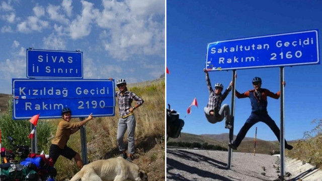 Fransa'dan yola çıkan gezginler 2.5 aydır teker çeviriyor.