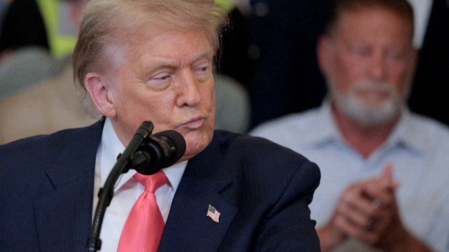 Le président américain Donald Trump prononce un discours dans la salle Est de la Maison Blanche, le 26 juin 2025 à Washington.
