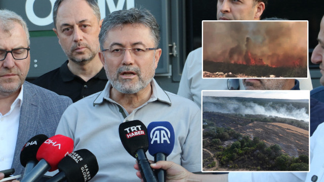 Tarım ve Orman Bakanı İbrahim Yumaklı yangın bölgesinde.
