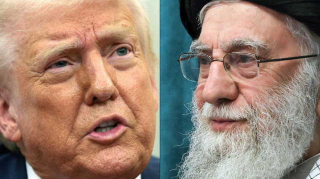 Cette combinaison d'images créée le 9 mars 2025 montre le président américain Donald Trump dans le bureau ovale de la Maison Blanche le 6 mars 2025 à Washington, DC, et le guide suprême iranien, l'ayatollah Ali Khamenei, lors d'une réunion avec des représentants du gouvernement iranien à Téhéran le 8 mars 2025.