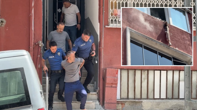 Yaşanan arbedenin ardından ekipler şüpheliyi kelepçelenerek gözaltına alındı.