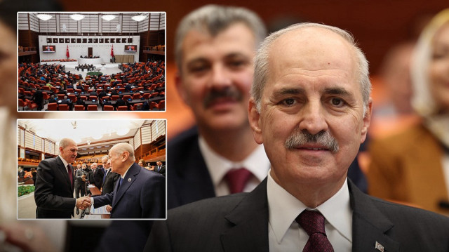 Yeniden TBMM Başkanı seçilen Numan Kurtulmuş, Devlet Bahçeli ile de selamlaştı.