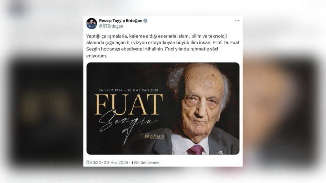 أردوغان يحيي الذكرى السابعة لوفاة المؤرخ التركي فؤاد سزكين