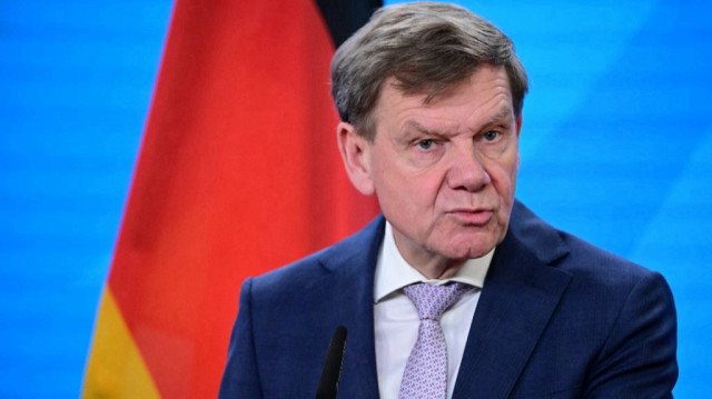 La ministre allemande des Affaires étrangères, Johann Wadephul, donne une conférence de presse après une réunion avec son homologue canadien à Berlin, le 26 juin 2025.