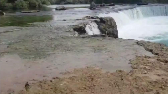 Manavgat Şelalesi'nde su seviyesi azaldı