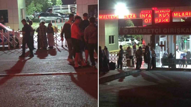 Mahkum yakınları geç saatlere kadar cezaevi önünde bekledi.