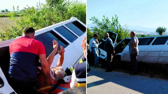 Devrilen minibüste maddi hasar meydana gelen kazayla ilgili soruşturma başlatıldı.