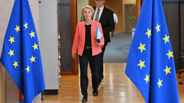 La présidente de la Commission européenne, Ursula von der Leyen, au siège de l’UE à Bruxelles, le 4 juin 2025.