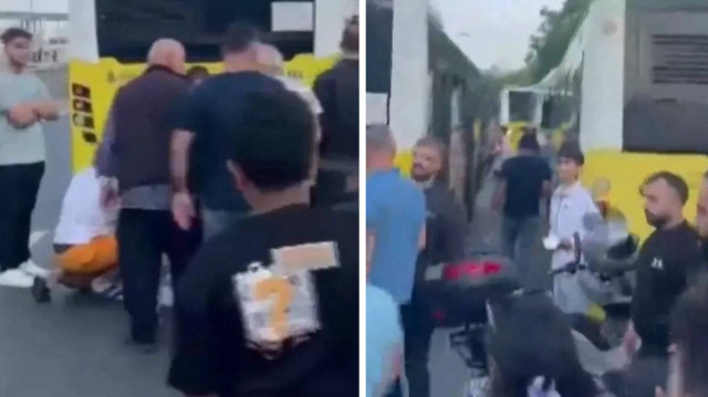 Eyüpsultan'da şok görüntüler ortaya çıktı. İETT şoförü otobüsü yolcuların üzerine sürdü