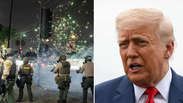 Trump'tan Los Angeles'taki olaylar karşısında "düzeni sağlamak için sert olacağız" mesajı.