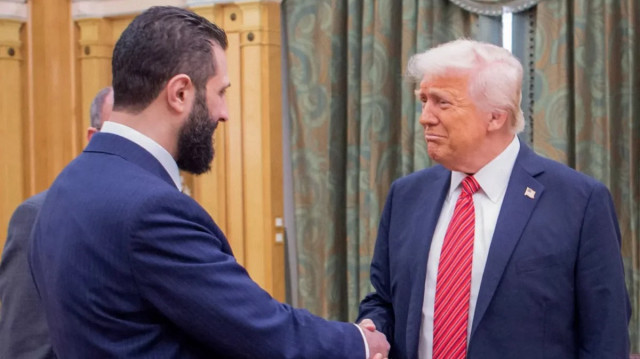 Ahmed Şara ile Donald Trump'ın Suudi Arabistan'daki ilk görüşmesinden (Foto: Arşiv)
