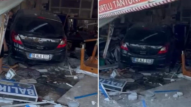 Polisin incelemesinin ardından araç çekici yardımıyla iş yerinden çıkartıldı.