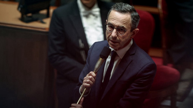Le ministre français de l'Intérieur Bruno Retailleau s'exprime lors d'une séance de questions au gouvernement à l'Assemblée nationale, chambre basse du Parlement français, à Paris, le 8 juillet 2025.
