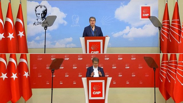 CHP'de basın açıklaması yapılan alan düzenlendi.