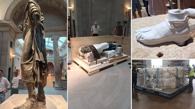 Roma İmparatoru Marcus Aurelius'un heykeli Türkiye'ye getirildi.