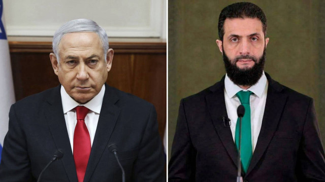 İsrail Başbakanı Netanyahu, Suriye Devlet Başkanı Ahmed Şara.