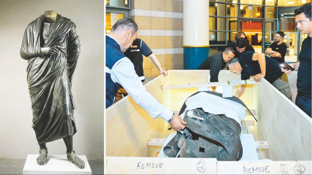 Roma İmparatoru Marcus Aurelius’un heykeli.