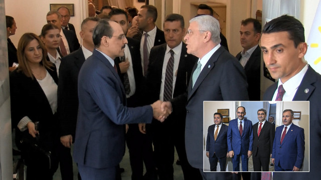 İbrahim Kalın, İYİ Parti Genel Başkanı Müsavat Dervişoğlu ve Yeni Yol Partisi TBMM Grubu.