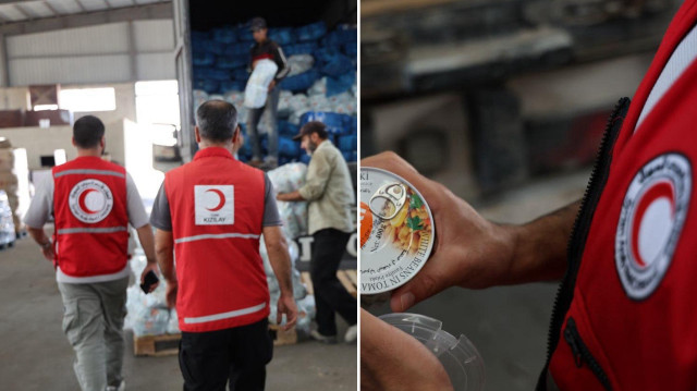 Türk Kızılay tarafından hazırlanan ve içerisinde gıda kolisi, hazır gıda, su ile çocuk bezi bulunan 2 tır insani yardım malzemesi, Suriye Kızılayına teslim edildi